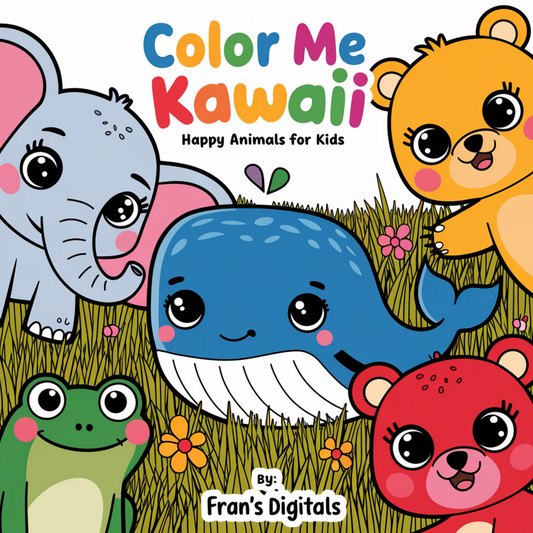 Color Me Kawaii: Happy Animals for Kids