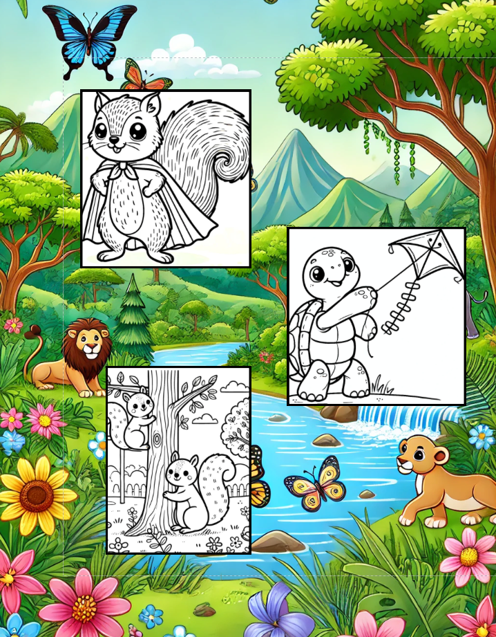 Safari Splash: Colorful Animal Adventures